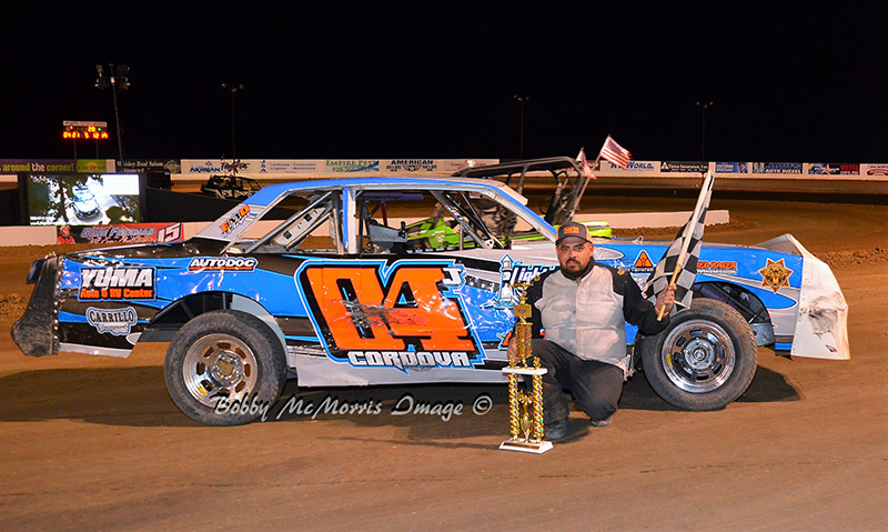 night three imca modified checkers fly for o neil cordova is first to repeat at cocopah imca international motor contest association imca